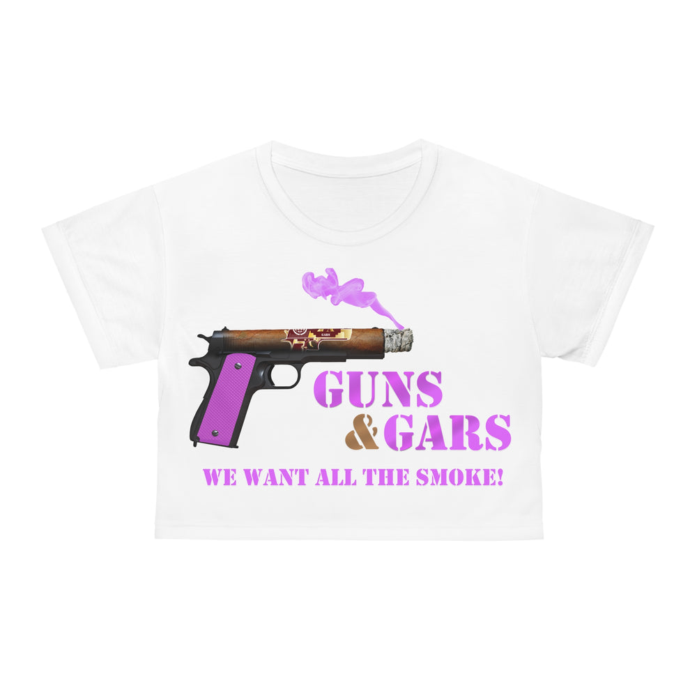 Guns & Gars - Pink - Crop Tee (AOP)