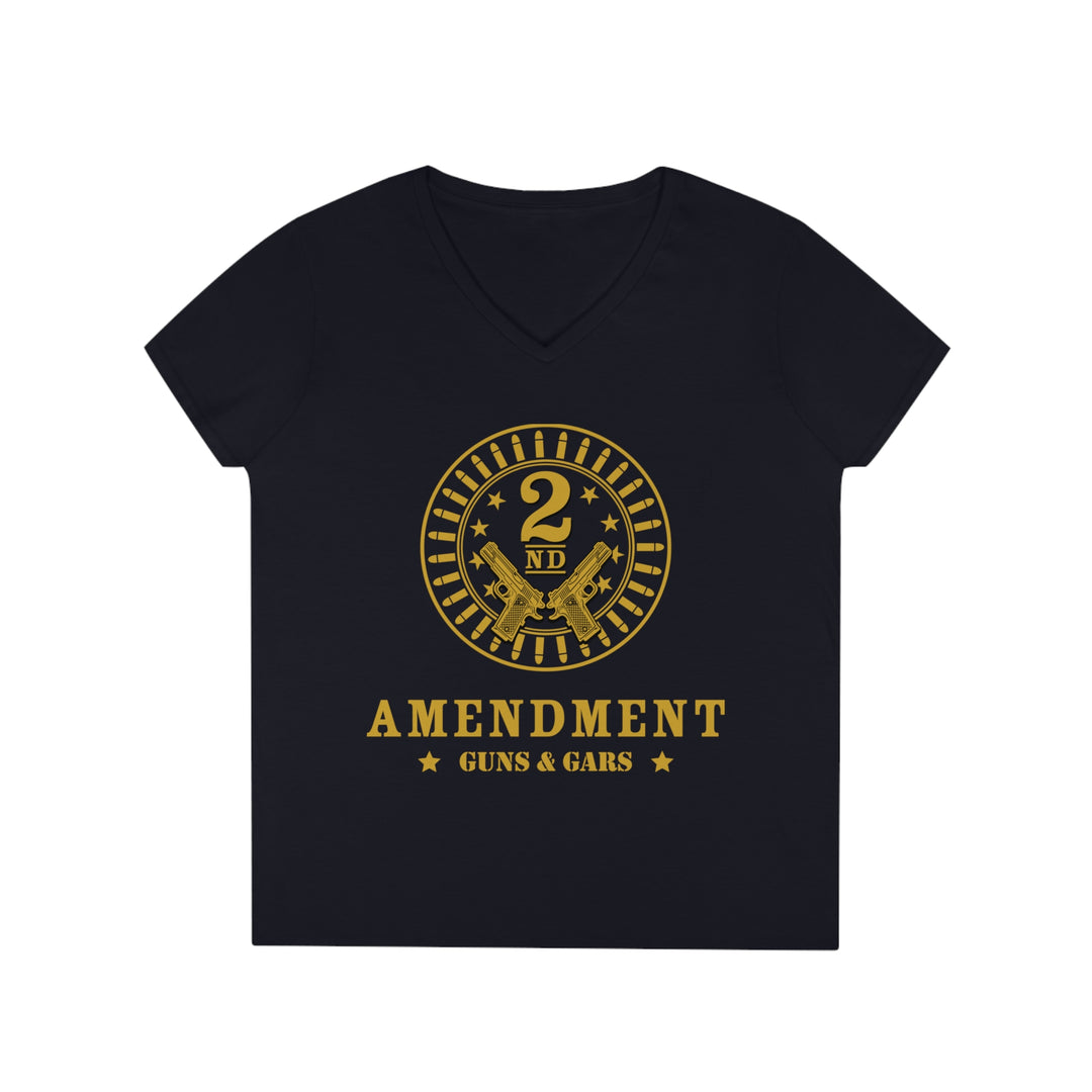 2nd Amendment Seal  - Gold - Ladies' V-Neck T-Shirt
