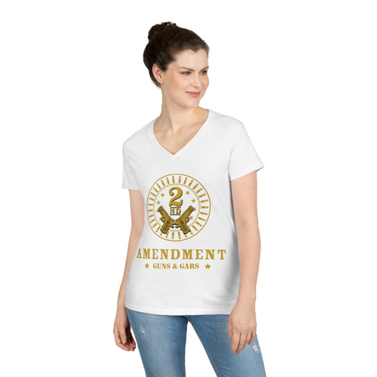 2nd Amendment Seal  - Gold - Ladies' V-Neck T-Shirt
